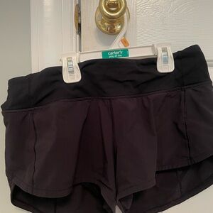 Black lululemon speed up shorts